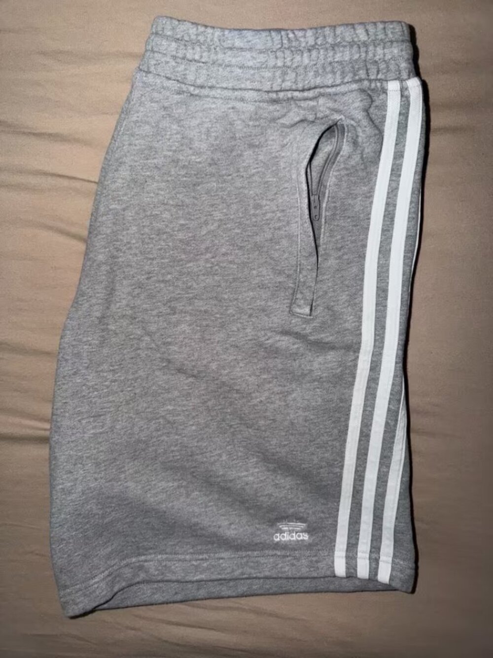 Adidas Originals 3-Stripes Sweat Shorts — Grey, Size L